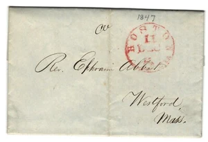 FUNDA BOSTON MASS.1847 SIN SELLO CON CARTA INTERIOR - Imagen 1 de 2