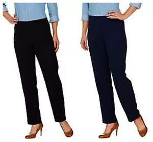 Susan Graver STRETCH KREPP KOMFORT PULL-ON SCHMALES BEIN HOSE QVC Gr. 4 NEU $ 69 - Bild 1 von 4