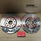 FOR AUDI S5 4.2 V8 GROOVED REAR BRAKE DISCS & BREMBO PADS 