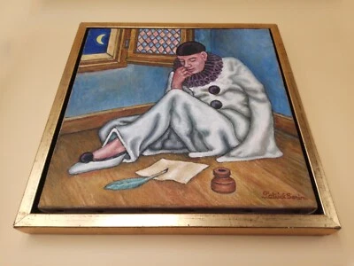 Patrick Sorin tableau huile sur toile "Arlequin " - Photo 1/4