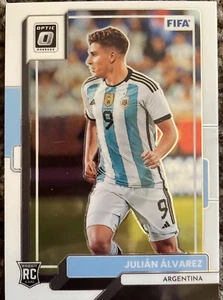 2023 Donruss Soccer  JULIAN ALVAREZ Optic 8 RC Argentina FIFA World Cup - Picture 1 of 2