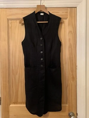 Vestido negro sin mangas de lino puro italiano Benetton COLORES UNIDOS de Benetton talla 12 Foto 1 de 4