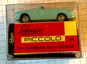 Schuco piccolo 01495 VW Karmann Ghia Cabrio verde chiaro 1:90 imballo originale - Foto 1 di 3