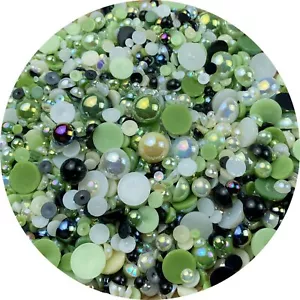 Mix Flatback Pearls and Rhinestone60g Resin Rhinestones Half Round Pearls for... - Picture 1 of 6