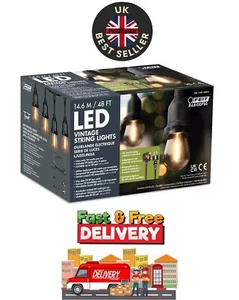 Feit 48ft (14.6m) Heavy Duty LED Waterproof String Lights Set With 26 Bulbs - Picture 1 of 9