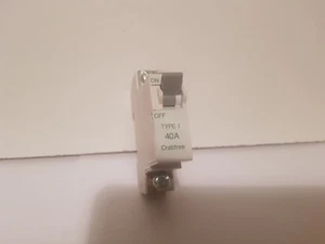 CRABTREE SB6000, WYLEX NB40, 40A TYPE 1 SP MCB, CIRCUIT BREAKER, WYLEX NB - Picture 1 of 6