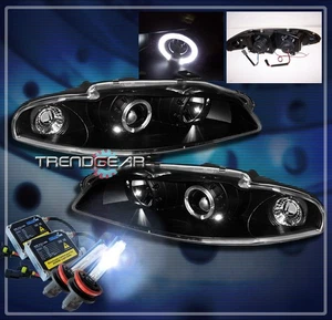 97 98 99 MITSUBISHI ECLIPSE HALO PROJECTOR HEADLIGHTS+HID 8K KIT LAMP JDM BLACK - Picture 1 of 1