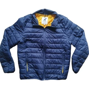 Fat Moose Nordic Performance Puffer Jacket Blue Yellow Lining Size Medium Mens - Picture 1 of 20