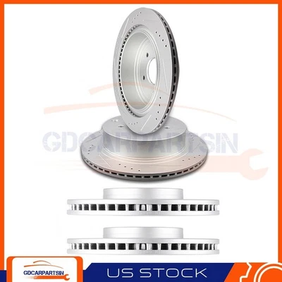 Brake Front And Rear Disc Rotors Drilled & Slotted For Nissan Quest 2004 - 2013 - Imagem 1 de 4