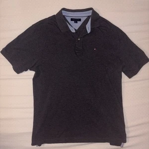 Tommy Hilfiger Herren T-Shirt XL TG/XG Knopfleiste Kragen dunkelgrau 90er - Bild 1 von 6