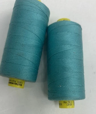 2 GUTERMANN Mara  30 100% POLYESTER sewing  Strong thread  Aqua Blue Col 9176 - Image 1 of 2