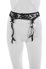 Agent Provocateur Womens Floral Adjustable Standard Garter Belt Black Size 2