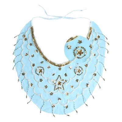 1Pcs Womens Elegant Face Mask Veils Sparkly Tassel Indian Dance Mesh Face Cover  - Image 1 of 3