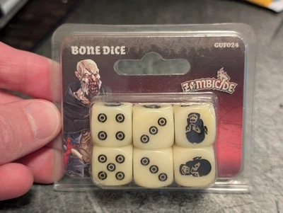 Zombicide Bone Dice Set Guillotine Games Ivory Dice Black Plague Kickstarter New - Image 1 of 2