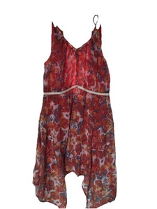 Ya L.A. Silk. Blend Floral Boho Backless Strappy Tie Dress Womens Size L - Picture 1 of 3