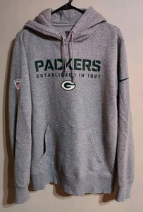 Nike NFL Training Green Bay Packers Est. In 1921 Grey Hoodie Sweatshirt! Sz Lrg! - Picture 1 of 7