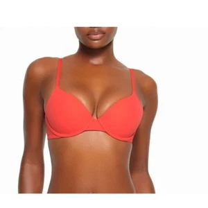 SKIMS Fits Everybody Push Up Halb BH BR-UWR-2295 Mohn Orange Gr. 44D Neu - Bild 1 von 6