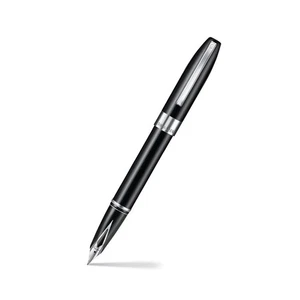 Pluma Estilográfica Sheaffer Legacy 9064 Negro Brillante Incrustaciones Plumín Bordes Cromados - Imagen 1 de 9