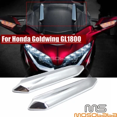2x Chrome Windshield Strut Covers For Honda Gold Wing GL1800 Tour DCT 2018-2020 - Image 1 of 4