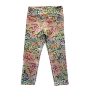 Girls S/7 Athleta Girl High Rise Printed Chit Chat Capri Pants Leggings - Picture 1 of 6