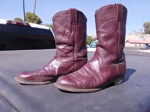 Distressed Justin USA Made Ropers Western Cowgirl Cowboy Boots Ladies Sz 7 C - Picture 1 of 10
