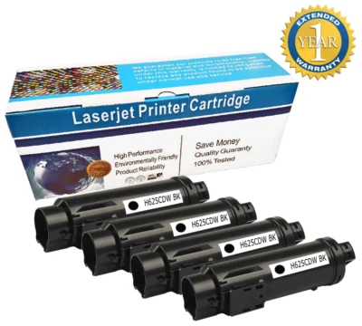 4PK S2825 2825 Black Toner Cartridge For Dell Laser H625cdw H825cdw S2825cdn - Изображение 1 из 3