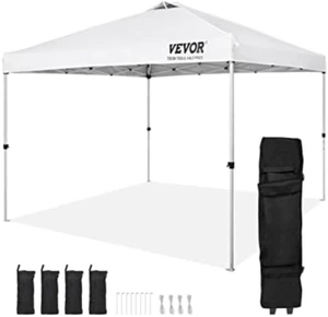 VEVOR Gazebo Tenda Pop-up Pieghevole 3 x 3 m Telo Rivestito in Argento PU 250 D - Foto 1 di 1