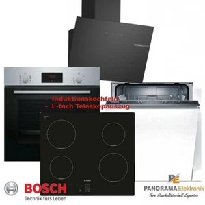 Bosch Sparset Einbau Herd Induktion Kochfeld + Spülmaschine + Dunstabzugshaube - Bild 1 von 20