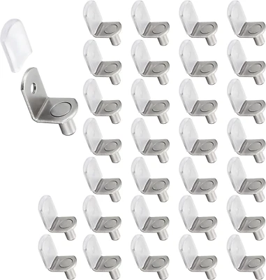 50 piezas clavijas de soporte de estante, 1/4 pulgada (6,35 mm) pasadores de estante de metal para estantes de madera Foto 1 de 4