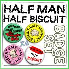 HALF MAN HALF BISCUIT - Nigel Blackwell Dickie Davies John Peel Abzeichen Set x4