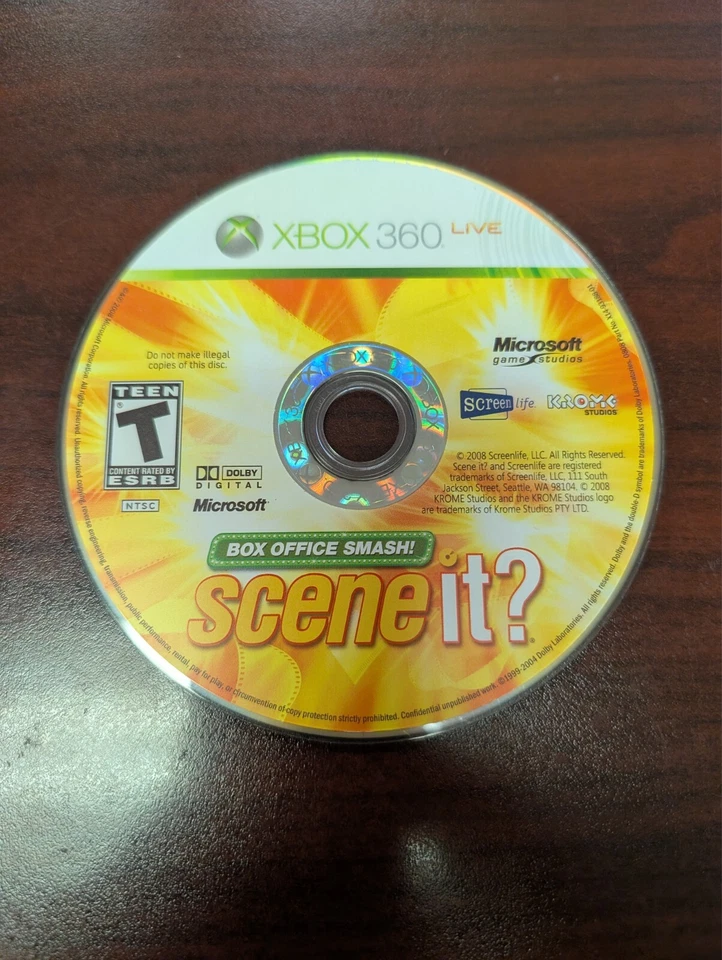 Scene It? Box Office Smash (Xbox 360, 2008) NO TRACKING - DISC ONLY 2011 - Image 1 of 1