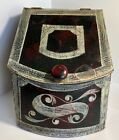 Vintage Breadbox Tin Toleware Abstract Design One-of-a-Kind Shape Unique