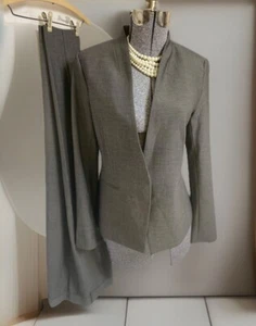 NEW Ann Taylor Pant Suit Size 4 Jacket 6 Pant Two Piece Set French Placket - Picture 1 of 24