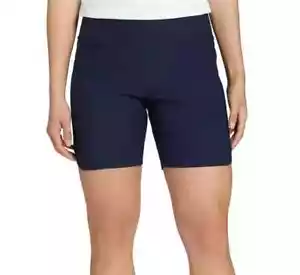 Lady Hagen Shorts Women Size Medium Tummy Control Chino Golf Walter Blue 7" NEW - Picture 1 of 7