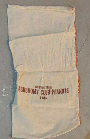 Vintage Virginia Tech Agronomy Club Peanuts 5 lb Linen Bag 1990's Cover