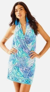 Lilly Pulitzer Felizia Fantasea Enginered Dress in Blue Current Size Large New - Picture 1 of 18