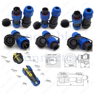 SD13, 2 3 4 5 6 7 Pin Waterproof Connector, Aviation Connector Lamp Plug Socket - Picture 1 of 18