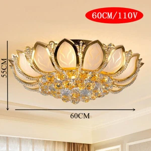 New Crystal Chandelier Lighting Flush Mount Lamp LED Ceiling Pendant Light Lamp - Picture 1 of 12
