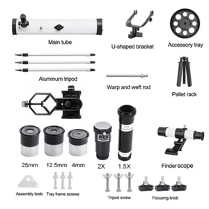 Teleskop  76/700 Reflektor inkl. Stativ, Okulare ,Barlowlinse , w/ Handy adapter - Bild 1 von 7