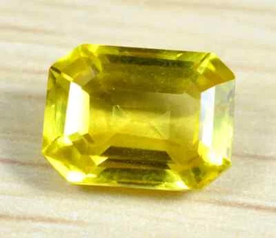 Piedra preciosa suelta de zafiro amarillo de Ceilán impecable natural de 5,25 quilates corte esmeralda + regalo Foto 1 de 4