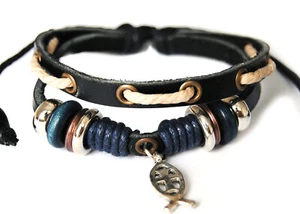 Lederarmband Leder Armband Leather Bracelet Surferarmband Herren - Picture 1 of 6