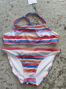 New Zara Girls Blue Pink Printed Bikini Bathing Swimsuit 13-14 Years - Picture 1 of 5