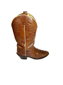 Vintage Brown Leather Cowgirl Western Boots Women Size 7.5 A - Picture 1 of 15