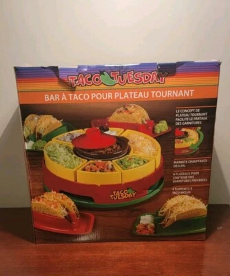 Taco Tuesday Lazy Susan Taco Bar with heater pot - Image 1 of 4