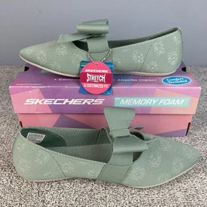 Skechers Cleo Point Damen-Flats Größe 8,5 Feelgood salbeigrün waschbar Strickschuhe - Bild 1 von 9