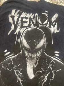 Venom Shirt Mens MEDIUM Black Marvel Front Back Print Graphics NWT FREE SHIP - Picture 1 of 21