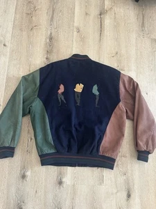 Vintage Studio UMEN Leather Jacket Vintage Size Medium 1990s RARE Graphic - Picture 1 of 19