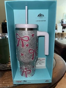 Limited Edition Hydrapeak Strass Schleife Becher 40oz Edelstahl isolierter Griff - Bild 1 von 14