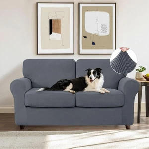 5 Piece Loveseat Covers for 2 Cushion Couch, 2 Seater Stretch Sofa Slipcover ... - Picture 1 of 9