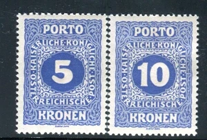 AUSTRIA POSTAGE DUE 1916 56-57 * VERY BEAUTIFUL HIGHEST VALUE (05910 - Picture 1 of 2